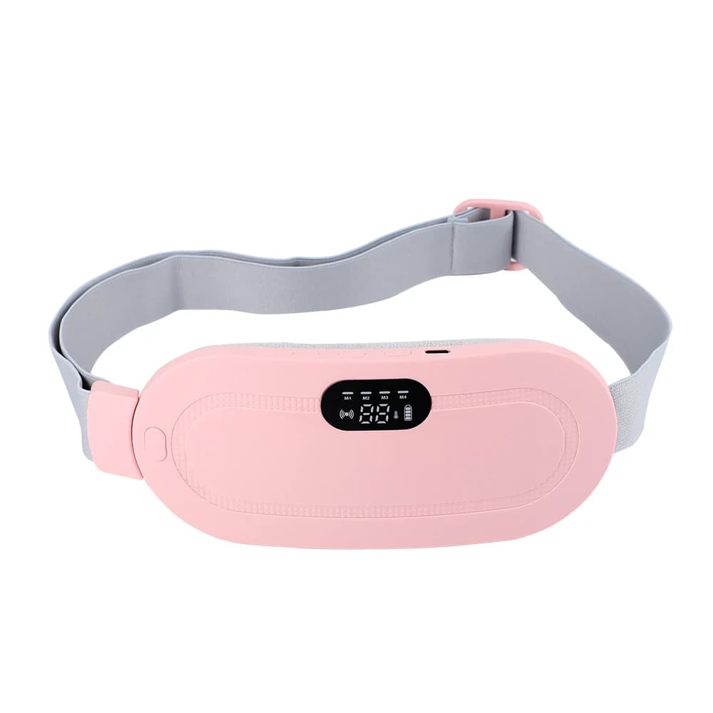 Electric Waist Massage Period Cramp Massager Vibrating Heating Belt for Menstrual Waist Stomach Abdominal Warm Palace Belt