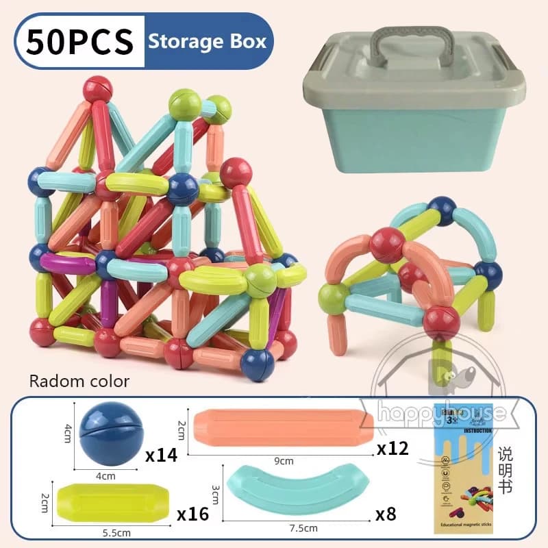 Magnetic Constructor Blocks Set Toys for Kids Magnet Stick Rod Building Blocks Montessori Educational Toys For Children Boy Girl