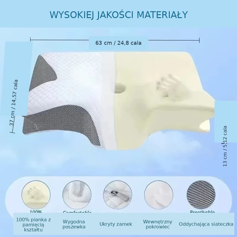 Poduszka ortopedyczna z pianki z pamięcią kształtu