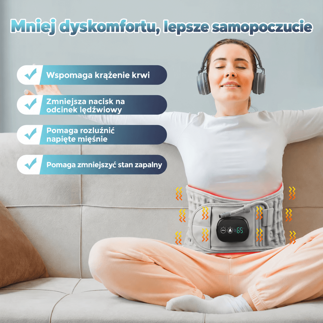 Elektryczny pas grzewczy na odcinek lędźwiowy